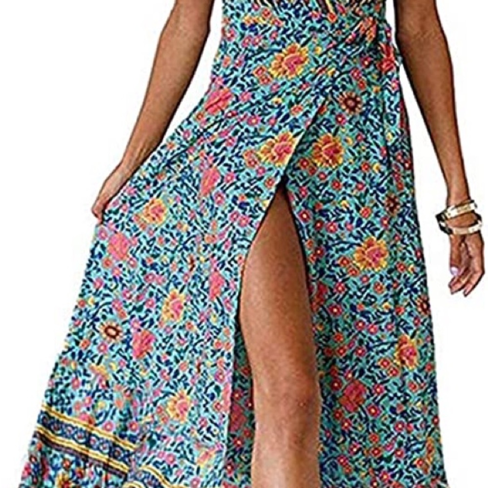 Colorful bohemian maxi dress